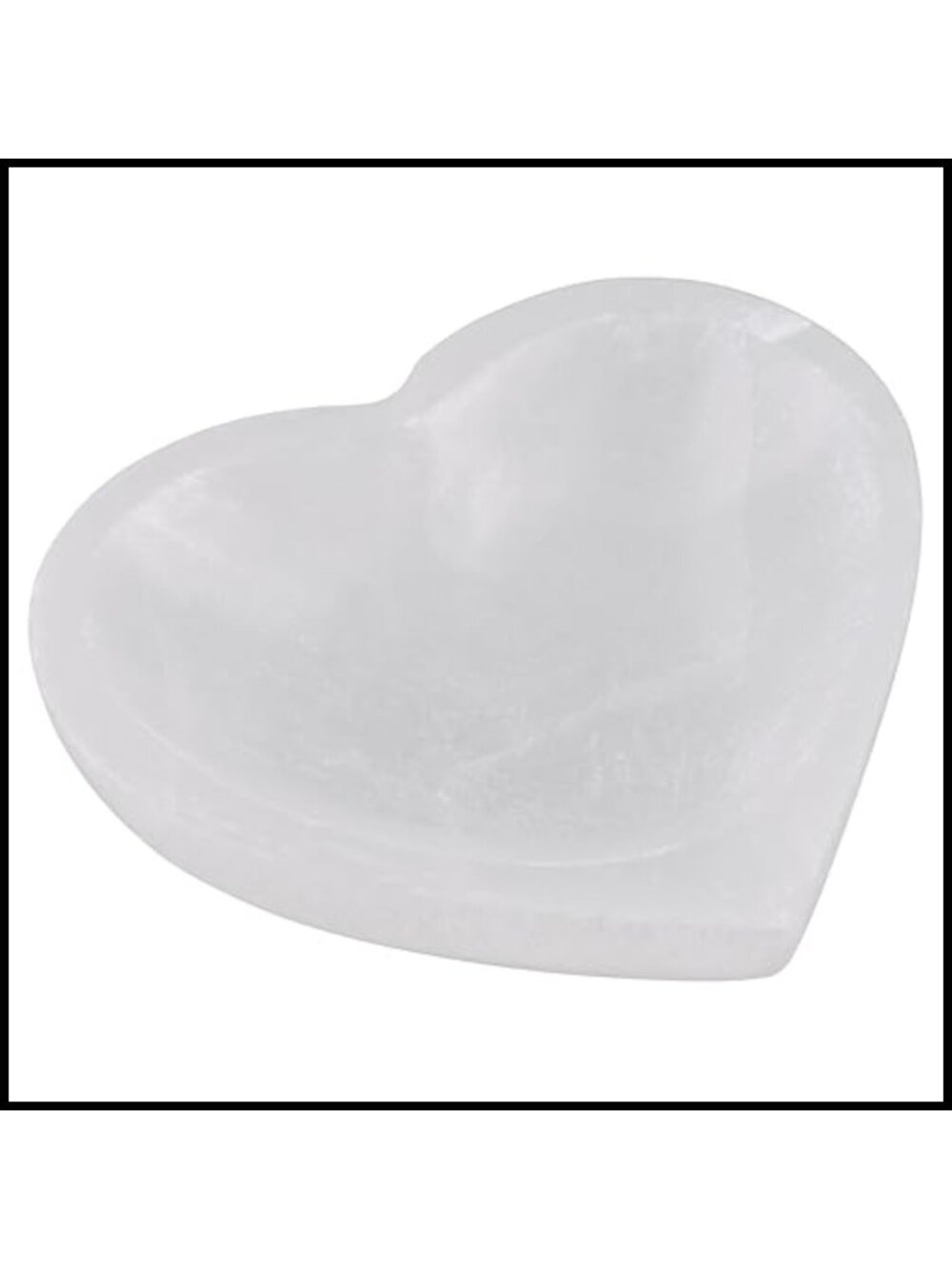 Heart Selenite Crystal Bowl 4" Morocco Mined Charging Reiki Meditation